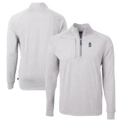 Cutter & Buck Heather Gray Seattle Mariners Big & Tall Adapt Eco Knit Stretch Recycled Quarter-zip P