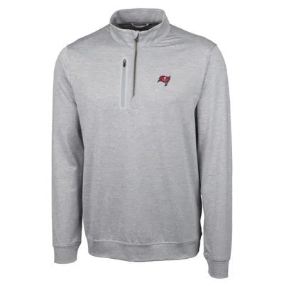 Cutter & Buck Heather Gray Tampa Bay Buccaneers Big & Tall Stealth Quarter-zip Pullover Jacket