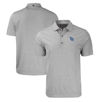 Cutter & Buck Heather Gray Tampa Bay Rays Forge Eco Heathered Stripe Stretch Recycled Polo