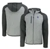 CUTTER & BUCK CUTTER & BUCK  HEATHER GRAY/HEATHER CHARCOAL INDIANAPOLIS COLTS THROWBACK MAINSAIL SWEATER-KNIT FULL