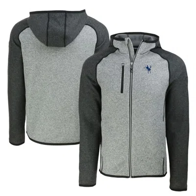 Cutter & Buck Heather Gray/heather Charcoal Indianapolis Colts Throwback Mainsail Sweater-knit Full