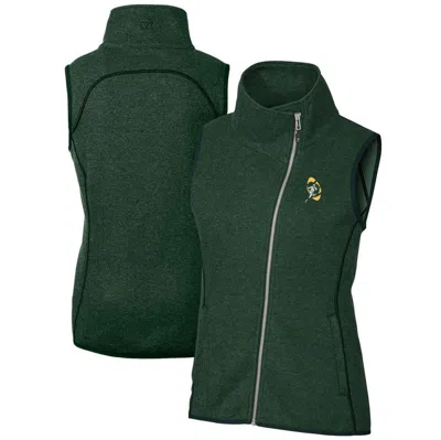Cutter & Buck Heather Green Green Bay Packers Throwback Logo Mainsail Full-zip Vest