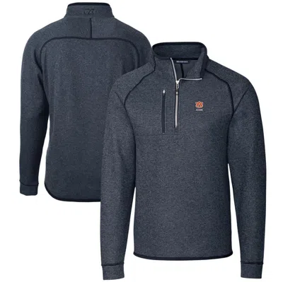 Cutter & Buck Heather Navy Auburn Tigers Alumni Logo Mainsail Sweater-knit Half-zip Pullover Jacket
