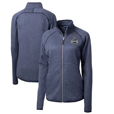 Cutter & Buck Heather Navy Utah State Aggies Mainsail Sweater-knit Full-zip Jacket