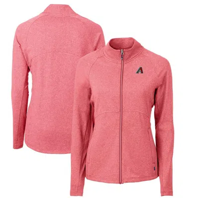 Cutter & Buck Heather Red Arizona Diamondbacks Adapt Eco Knit Heather Recycled Full-zip Jacket