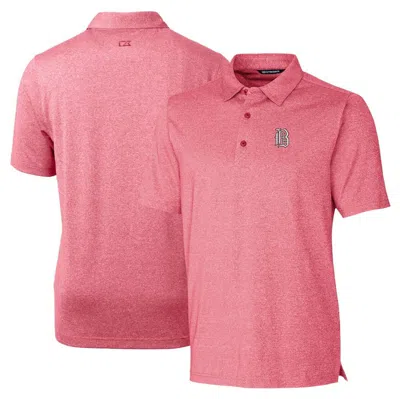 Cutter & Buck Heather Red Birmingham Barons Forge Heathered Stretch Polo In Pink