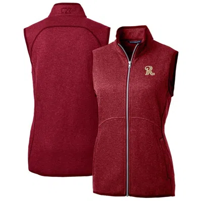Cutter & Buck Heather Red Frisco Roughriders Mainsail Sweater Knit Full-zip Vest