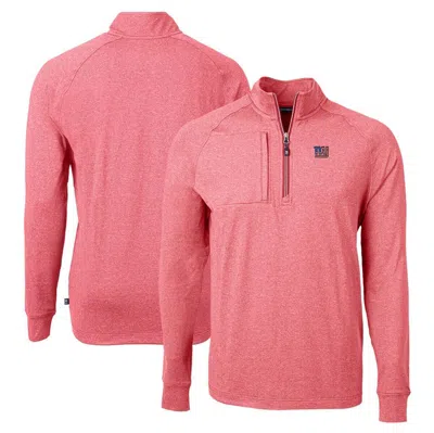 Cutter & Buck Heather Red New York Giants  Adapt Eco Knit Quarter-zip Pullover Top