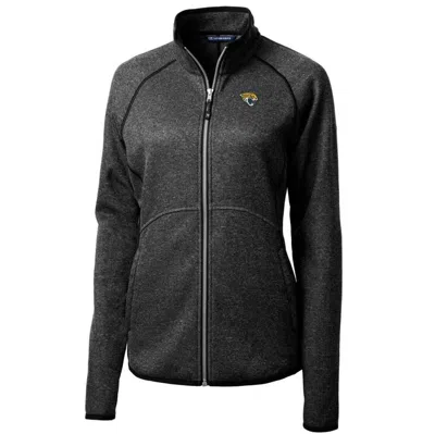 Cutter & Buck Heathered Charcoal Jacksonville Jaguars Mainsail Sweater-knit Full-zip Jacket In Heather Charcoal