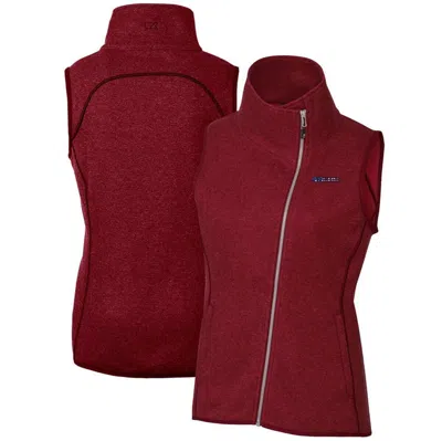 Cutter & Buck Heathered Red San Francisco 49ers Mainsail Full-zip Vest In Heather Red