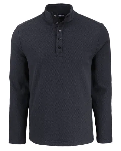 Cutter & Buck Hunts Point Eco Textured Fleece Recycled Mens Snap Pullover In Black