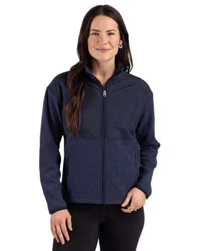 Cutter & Buck Hunts Point Recycled Fleece Womens Hybrid Full Zip Jacket In Black