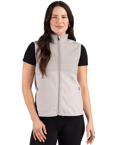 Cutter & Buck Hunts Point Recycled Fleece Womens Hybrid Full Zip Vest In Multi
