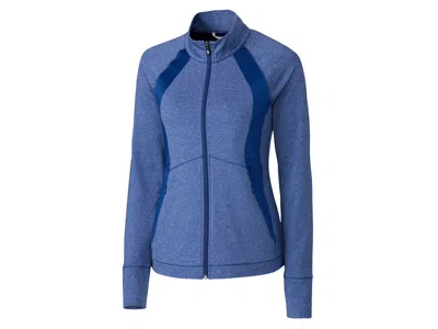 Cutter & Buck Ladies' Shoreline Colorblock Full-zip Jacket In Blue