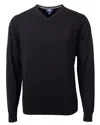 Cutter & Buck Lakemont Tri-blend Mens Big And Tall V-neck Pullover Sweater In Black