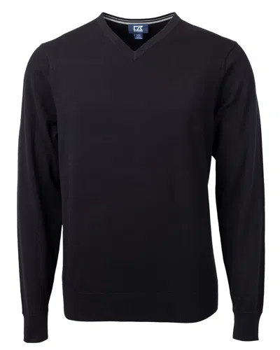 Cutter & Buck Lakemont Tri-blend Mens Big And Tall V-neck Pullover Sweater In Black