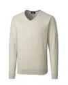 Cutter & Buck Lakemont Tri-blend Mens Big And Tall V-neck Pullover Sweater In Grey