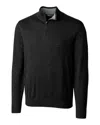 Cutter & Buck Lakemont Tri-blend Mens Quarter Zip Pullover Sweater In Black
