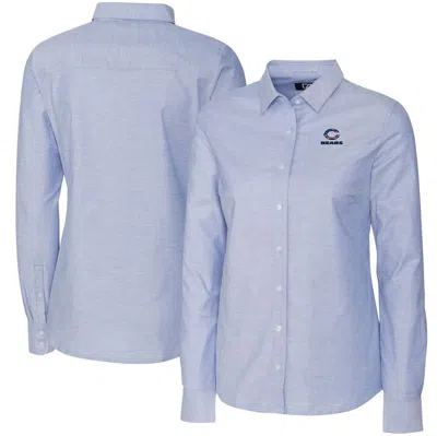 Cutter & Buck Light Blue Chicago Bears Oxford Stretch Long Sleeve Button-up Shirt