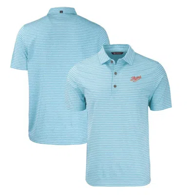 Cutter & Buck Light Blue Dayton Flyers Big & Tall Forge Eco Stripe Stretch Recycled Polo