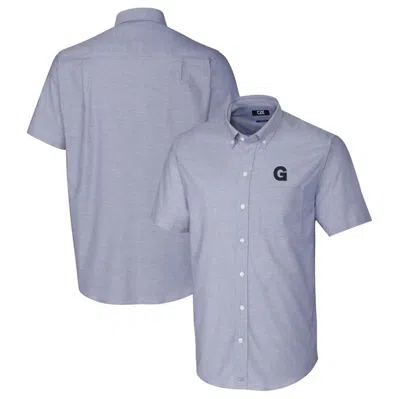 Cutter & Buck Light Blue Gonzaga Bulldogs Vault Stretch Oxford Short Sleeve Button-down Shirt