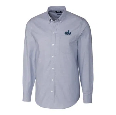 Cutter & Buck Light Blue Old Dominion Monarchs Stretch Vault Logo Oxford Long Sleeve Shirt