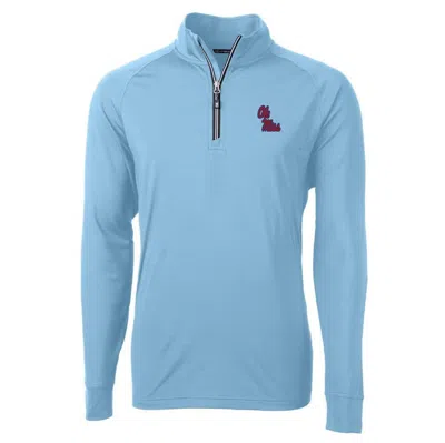 Cutter & Buck Light Blue Ole Miss Rebels Adapt Eco Knit Quarter-zip Pullover Jacket