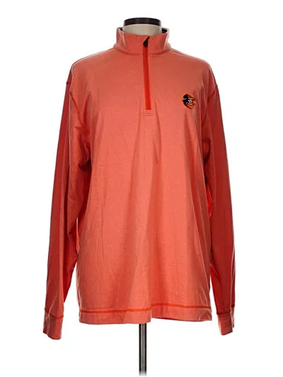 Pre-owned Cutter & Buck Long Sleeve Polo Shirt In Orange