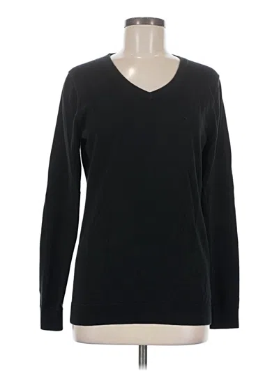 Pre-owned Cutter & Buck Long Sleeve Top Black V-neck Tops