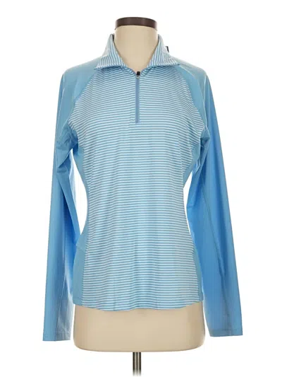 Cutter & Buck Long Sleeve Top Blue Mock Neckline Tops