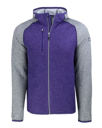 Cutter & Buck Mainsail Full Zip Hooded Mens Jacket In Purple
