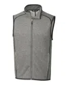 Cutter & Buck Mainsail Sweater-knit Mens Big And Tall Full Zip Vest In Gray