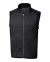 Cutter & Buck Mainsail Sweater-knit Mens Big And Tall Full Zip Vest In Black
