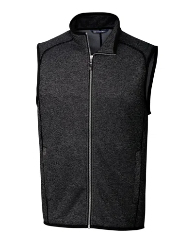 Cutter & Buck Mainsail Sweater-knit Mens Big And Tall Full Zip Vest In Black