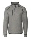 Cutter & Buck Mainsail Sweater-knit Mens Big And Tall Half Zip Pullover Jacket In Gray