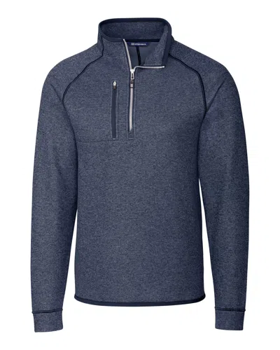 Cutter & Buck Mainsail Sweater-knit Mens Big And Tall Half Zip Pullover Jacket In Blue