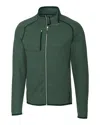 Cutter & Buck Mainsail Sweater-knit Mens Full Zip Jacket In Green