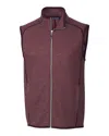Cutter & Buck Mainsail Sweater-knit Mens Full Zip Vest In Burgundy