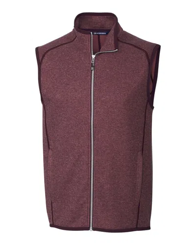 Cutter & Buck Mainsail Sweater-knit Mens Full Zip Vest In Burgundy