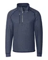 Cutter & Buck Mainsail Sweater-knit Mens Big And Tall Half Zip Pullover Jacket In Blue