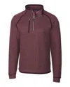 Cutter & Buck Mainsail Sweater-knit Mens Half Zip Pullover Jacket In Burgundy