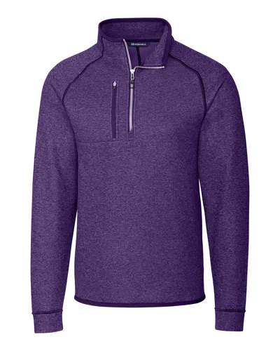 Cutter & Buck Mainsail Sweater-knit Mens Half Zip Pullover Jacket In Purple