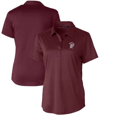 Cutter & Buck Maroon Mississippi State Bulldogs Vault Prospect Textured Stretch Polo In Burgundy