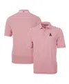 Cutter & Buck Men's Alabama Crimson Tide Throwback Logo Virtue Eco Pique Stripe Polo In Crimson