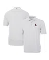 Cutter & Buck Men's Alabama Crimson Tide Throwback Logo Virtue Eco Pique Stripe Polo In Gray