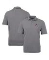 Cutter & Buck Men's Arkansas Razorbacks Throwback Logo Virtue Eco Pique Stripe Polo In Black