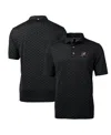 Cutter & Buck Men's Arkansas Razorbacks Virtue Eco Pique Tile Polo In Black