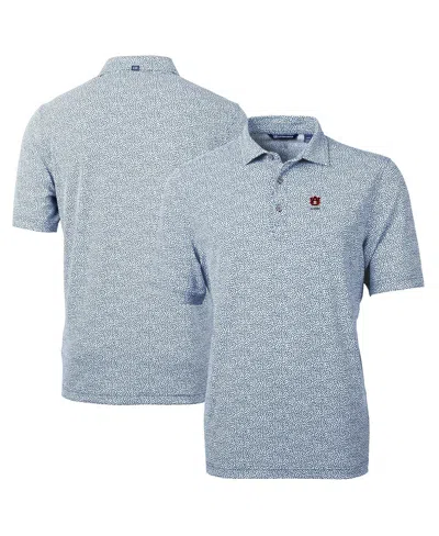 Cutter & Buck Men's Auburn Tigers Alumni Logo Drytec Virtue Eco Pique Botanical Print Polo In Navy