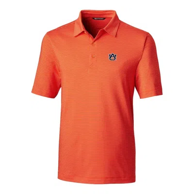Cutter & Buck Men's Auburn Tigers Forge Pencil Stripe Polo In Orange