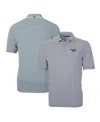 Cutter & Buck Men's Auburn Tigers Throwback Logo Virtue Eco Pique Stripe Polo In Navy
